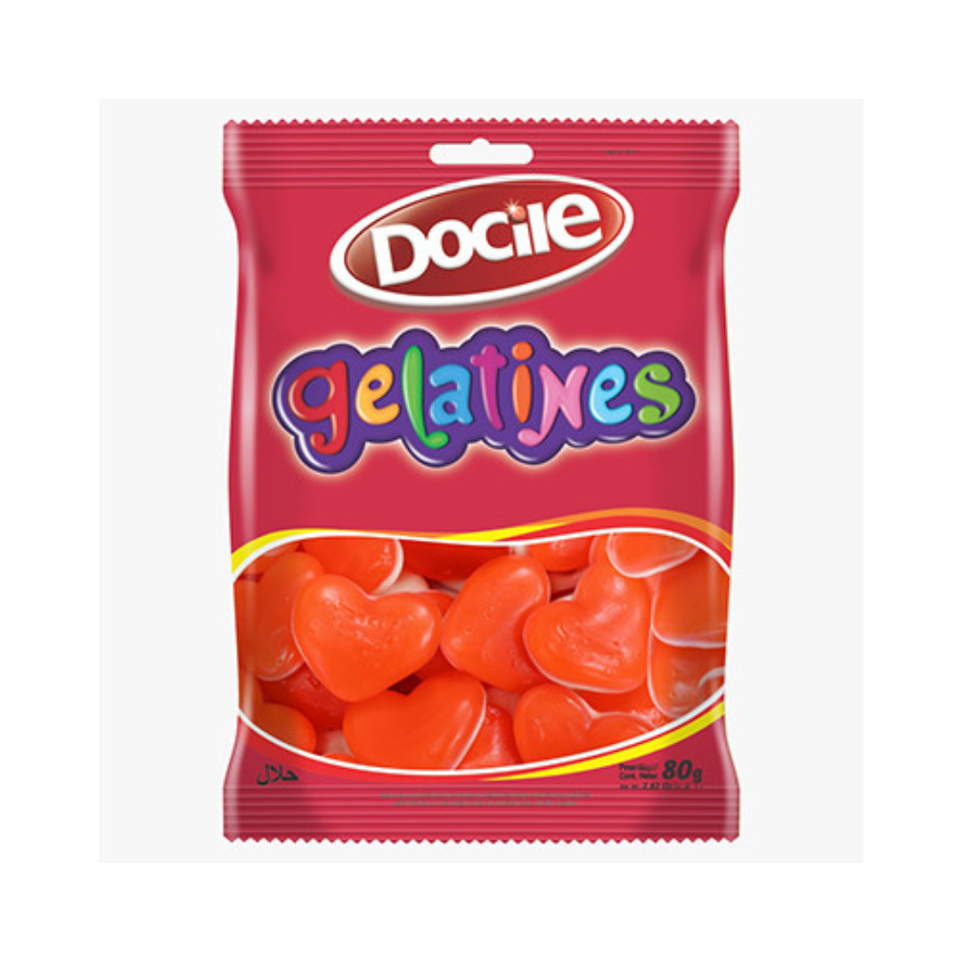 Docile Gelatines Hearts 80g