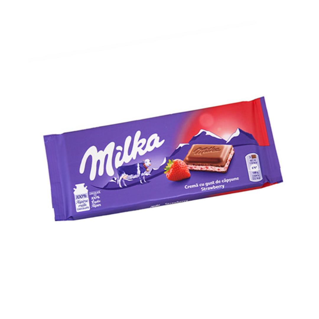 Milka Slabs Strawberry 100g