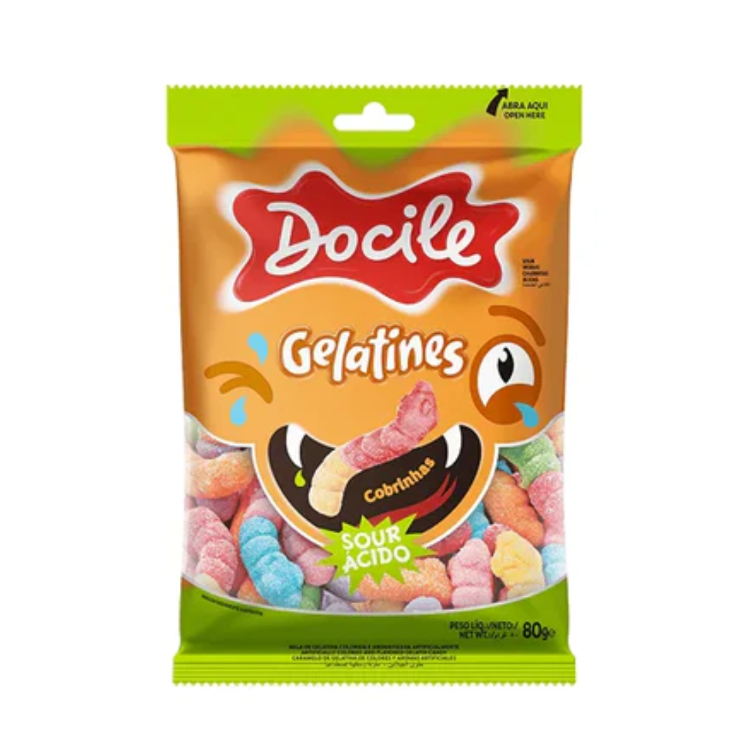 Docile Gelatines Snake Sour 80g