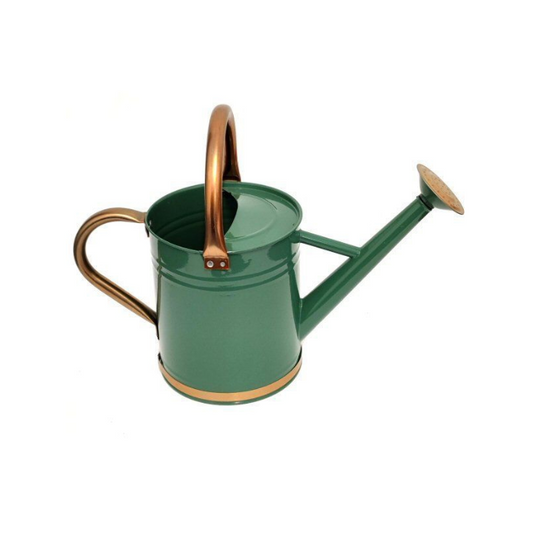 Watering Can Green W/Copper Accents 3.5L