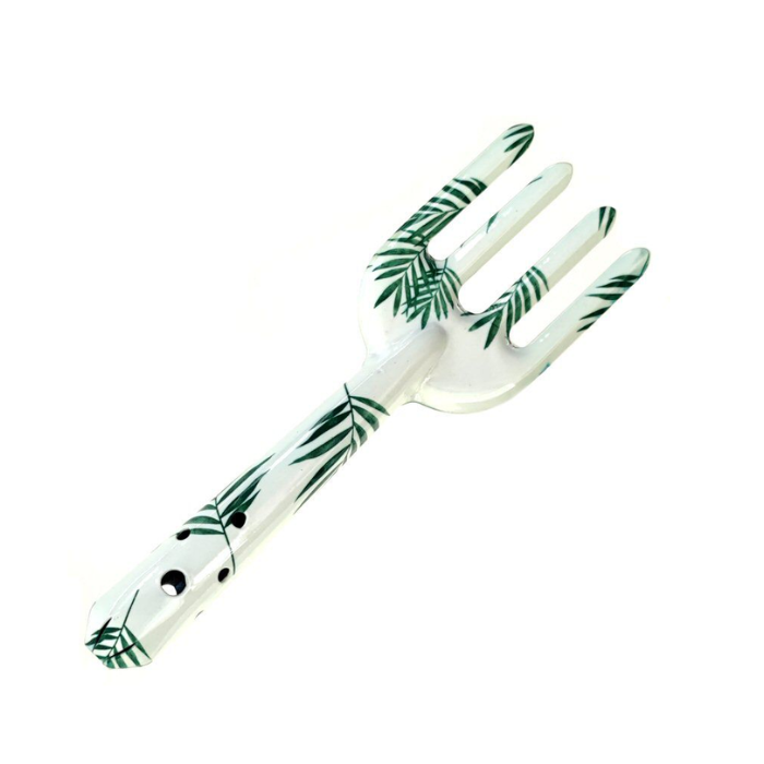 Garden Fork with Green Leaf Print