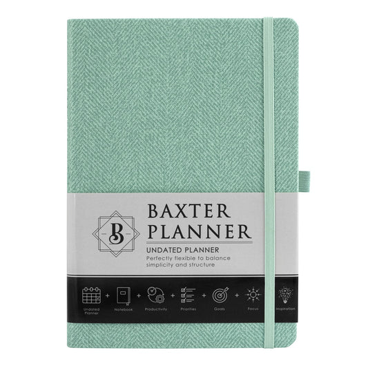 Baxter Undated Planner Green (Durable Synthetic Fibre Flexcover)