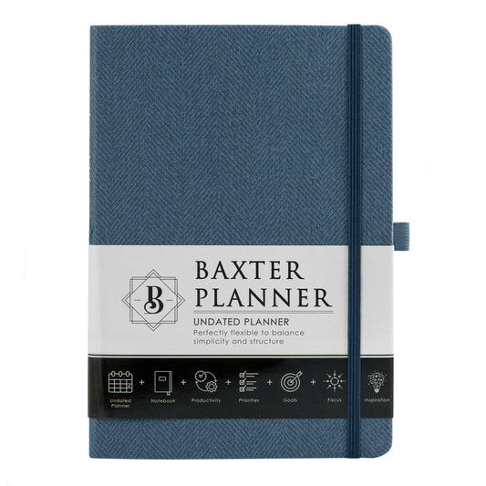 Baxter Undated Planner Navy (Durable Synthetic Fibre Flexcover)