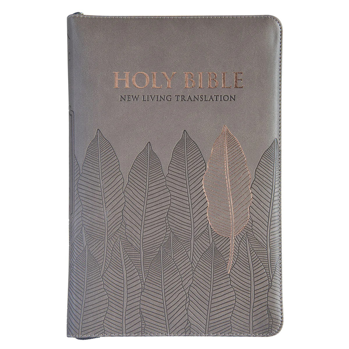 NLT Standard Bible Thumb Indexed With Zip Brown Leaves