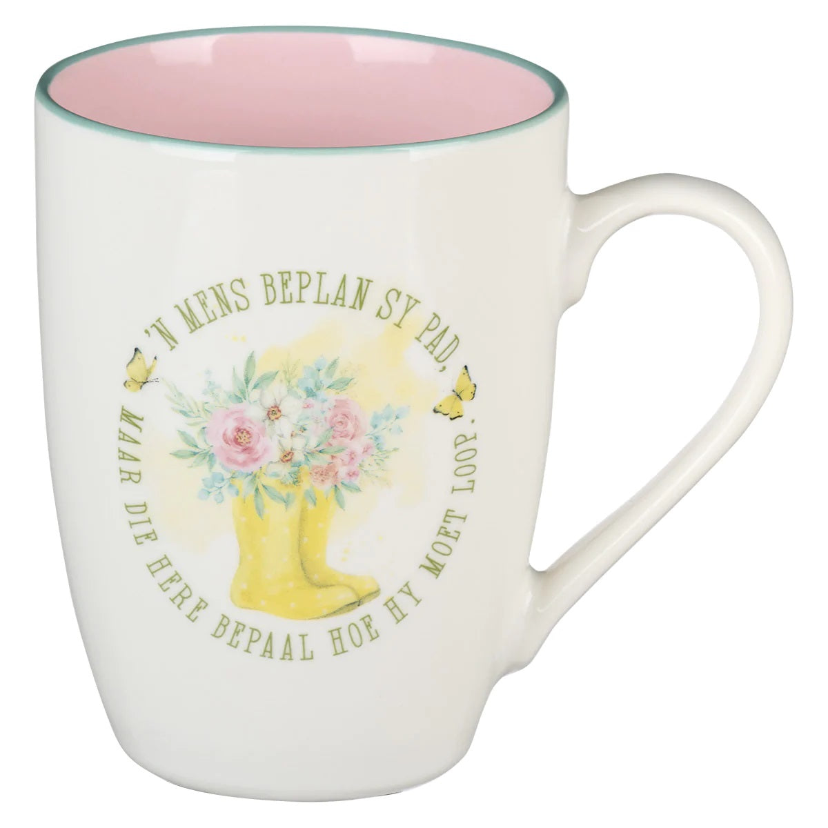 N Mens Beplan Sy Pad, Maar Die Here Bepaal Hoe Jy Moet Loop (Ceramic Mug)